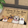 Welcome To Our Home - Gift For Dog Lovers, Personalized Decorative Mat