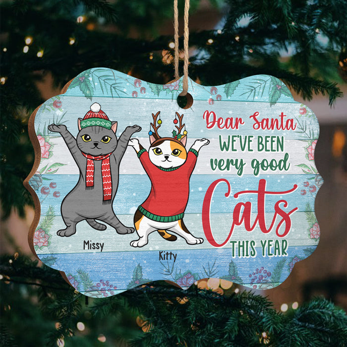 This Year, We've Been Very Good Cats - Personalized Custom Benelux Shaped Wood Christmas Ornament - Gift For Pet Lovers, Christmas Gift
