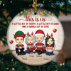 All Hearts Come Home For Christmas - Family Personalized Custom Ornament - Ceramic Round Shaped - Christmas Gift For Family Members