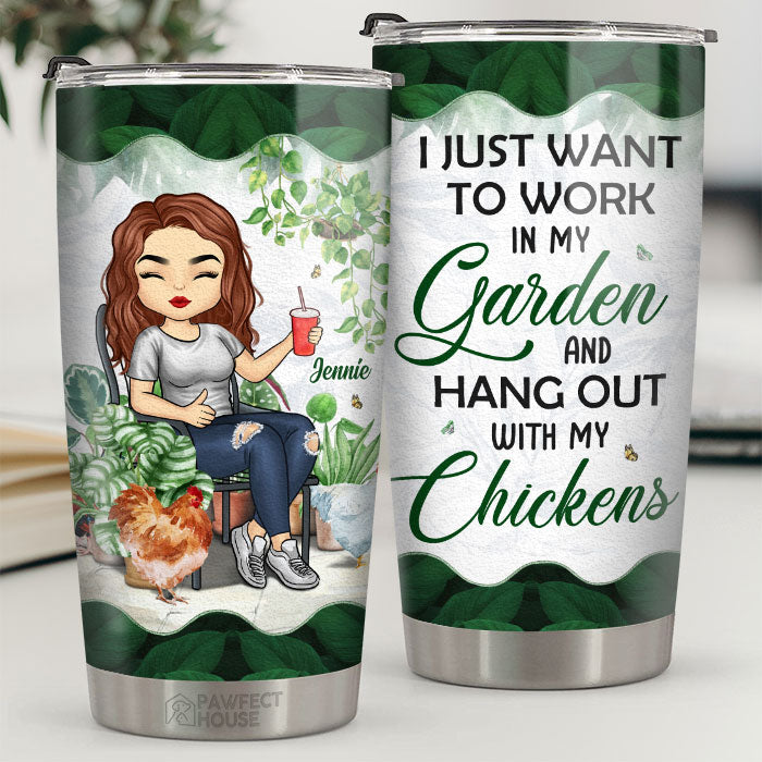 Hang Out With My Chickens - Personalized Tumbler - Gift For Gardening Lovers