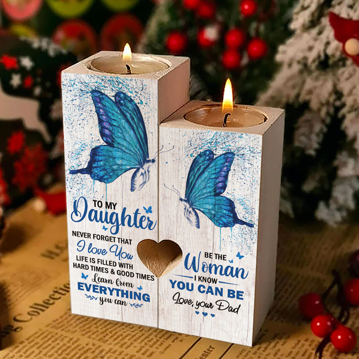 Learn From Everything You Can - Family Candle Holder - Christmas Gift For Daughter From Dad