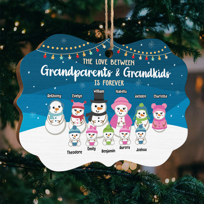 The Love Between Grandparents & Grandchildren Is Forever - Personalized Custom Benelux Shaped Wood Christmas Ornament - Gift For Grandparents, Christmas Gift