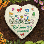 Love Grows Here - Personalized Garden Stone - Gift For Grandma, Grandparents
