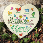 Love Grows Here - Personalized Garden Stone - Gift For Grandma, Grandparents