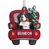 Woof You A Merry Christmas, Parents - Personalized Custom Car Shaped Wood Photo Christmas Ornament - Upload Image, Gift For Pet Lovers, Christmas Gift