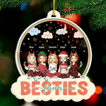 Forever Friends, Forever Young - Bestie Personalized Custom Ornament - Acrylic Snow Globe Shaped - Christmas Gift For Best Friends, BFF, Sisters