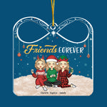 Besties Forever Always Together - Bestie Personalized Custom Ornament - Acrylic Gift Box Shaped - Christmas Gift For Best Friends, BFF, Sisters