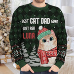 Coolest Cat Dad Cat Mom - Cat Personalized Custom Ugly Sweatshirt - Unisex Wool Jumper - Christmas Gift For Pet Owners, Pet Lovers
