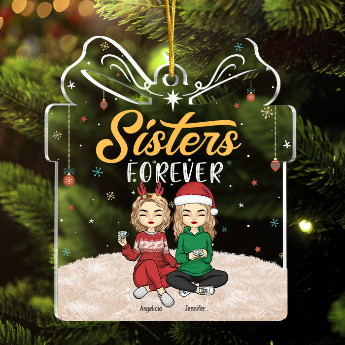 Friends Always Better Together - Bestie Personalized Custom Ornament - Acrylic Gift Box Shaped - Christmas Gift For Best Friends, BFF, Sisters