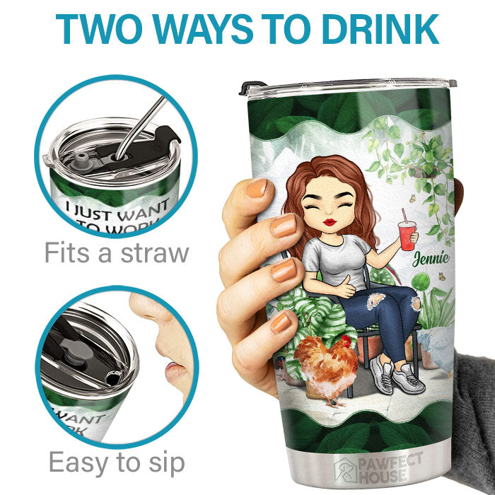 Hang Out With My Chickens - Personalized Tumbler - Gift For Gardening Lovers