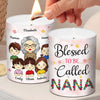 Blessed To Be Called Nana - Family Personalized Custom Smokeless Scented Candle - Mother's Day, Birthday Gift For Grandma