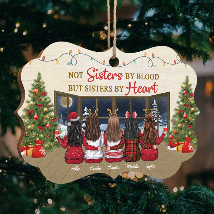 We're More Than Friends, We're Sisters By Heart - Personalized Custom Benelux Shaped Wood Christmas Ornament - Gift For Bestie, Best Friend, Sister, Birthday Gift For Bestie And Friend, Christmas Gift