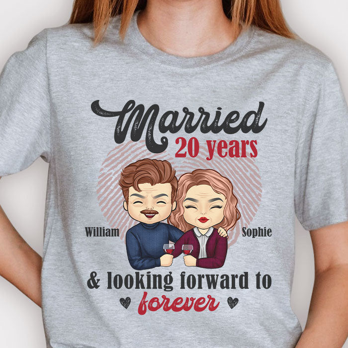 Married And Looking Forward To Forever - Personalized Unisex T-shirt - Gift For Couples, Husband Wife