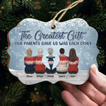 Grateful To Be Blessed With Such A Wonderful Family - Family Personalized Custom Benelux Shaped Wood, Acrylic Christmas Ornament - Christmas Gift For Brothers, Sisters