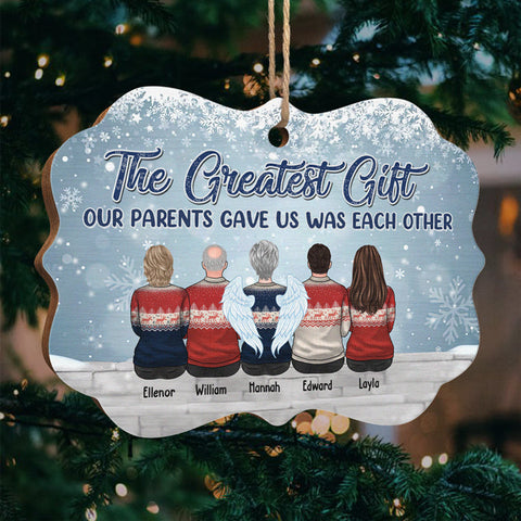 Custom Greatest Gift Sibling Christmas Gifts - Personalized Ornament