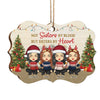 We're Sisters By Heart - Personalized Custom Benelux Shaped Wood Christmas Ornament - Gift For Bestie, Best Friend, Sister, Birthday Gift For Bestie And Friend, Christmas Gift