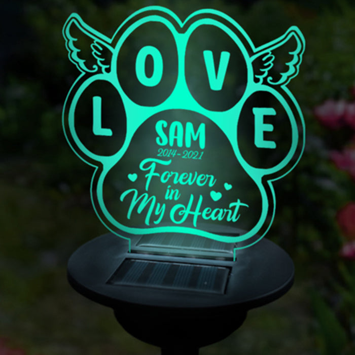 Forever In My Heart - Personalized Memorial Garden Solar Light - Memorial Gift, Sympathy Gift
