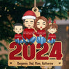 Family Sitting Together - Family Personalized Custom Ornament - Wood Unique Shaped - Christmas Gift For Family Members