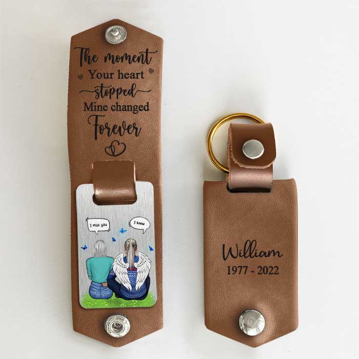 Your Loss  Changed My Heart - Personalized PU Leather Keychain -  Memorial Gift, Sympathy Gift