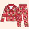 Christmas Is Coming Aztec Pattern - Dog & Cat Personalized Custom Face Photo Pajamas - Upload Image, Christmas Gift For Pet Owners, Pet Lovers