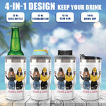 Thanks For Being My Unbiological Sister - Personalized Can Cooler - Gift For Bestie