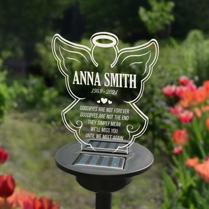 We'll Miss You Until We Meet Again - Personalized Memorial Garden Solar Light - Memorial Gift, Sympathy Gift