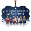 All Hearts Come Home For Christmas - Family Personalized Custom Ornament - Aluminum Benelux Shaped - Christmas Gift For Family Members