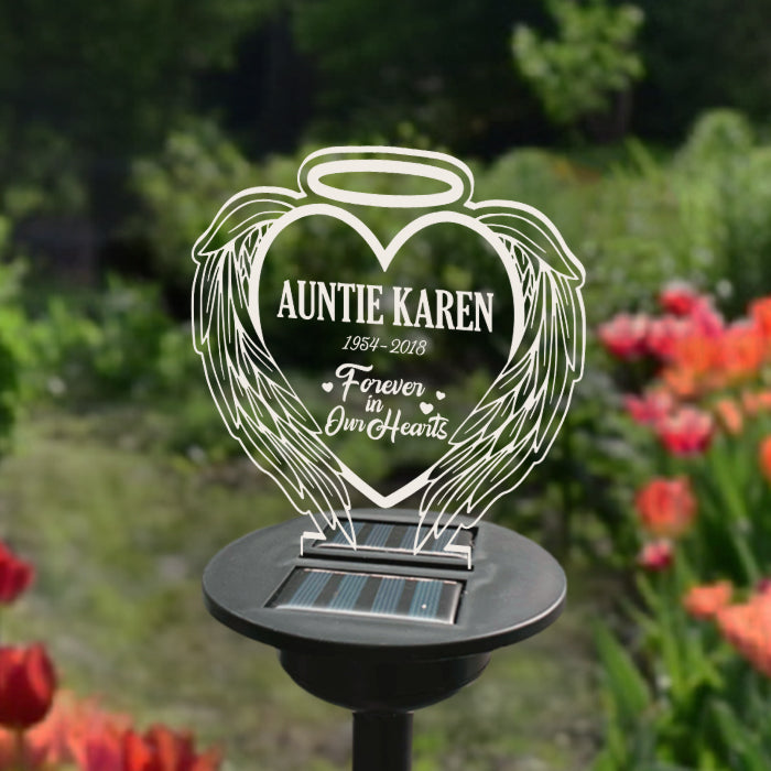 Forever In Our Hearts - Personalized Memorial Garden Solar Light - Memorial Gift, Sympathy Gift