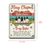Merry Christmas Besties Forever - Personalized Christmas Wooden Card With Pop Out Ornament - Gift For Bestie, Best Friend, Sister, Birthday Gift For Bestie And Friend, Christmas Gift
