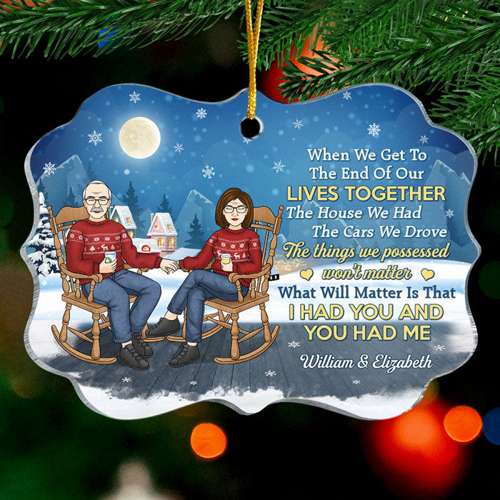 What Will Truly Matter - Personalized Custom Benelux Shaped Acrylic Christmas Ornament - Gift For Couple, Husband Wife, Anniversary, Engagement, Wedding, Marriage Gift, Christmas Gift