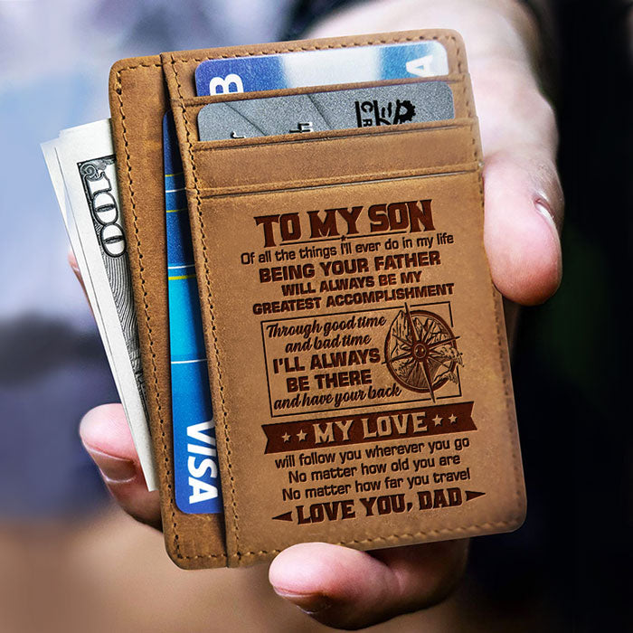 My Love Will Follow You Wherever You Go - Card Wallet - To My Son, Gift For Son, Son Gift From Dad And Mom, Birthday Gift For Son, Christmas Gift