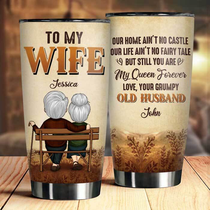 Love, Your Grumpy Old Husband - Personalized Tumbler - Gift For Couples, Husband Wife