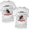 These Parents Got Promoted To Grandpa & Grandma - Personalized Matching Couple T-Shirt - Gift For Couple, Husband Wife, Grandparents
