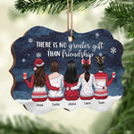 There Is No Greater Gift Than Friendship - Personalized Custom Benelux Shaped Wood Christmas Ornament - Gift For Bestie, Best Friend, Sister, Birthday Gift For Bestie And Friend, Christmas Gift