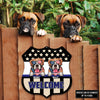 Welcome - Personalized Shield Dog Metal Sign