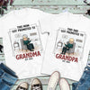 These Parents Got Promoted To Grandpa & Grandma - Personalized Matching Couple T-Shirt - Gift For Couple, Husband Wife, Grandparents