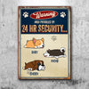 Warning Area Patrolled 24H - Funny Personalized Dog Metal Sign
