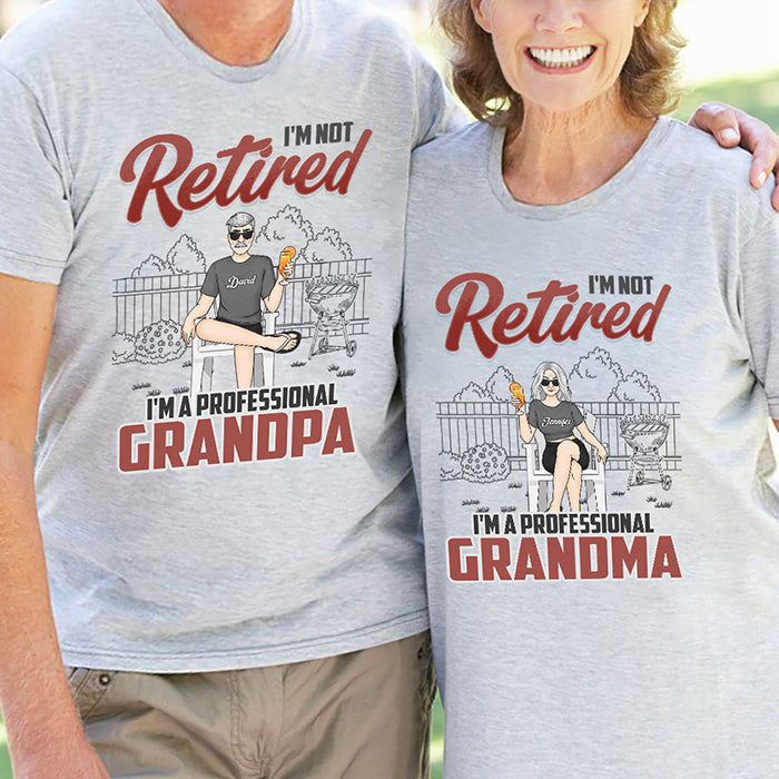 We're Professional Grandparents - Personalized Matching Couple T-Shirt - Gift For Couple, Husband Wife, Grandparents