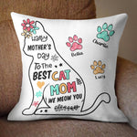 Happy Mother Day To Cat Mom - Personalized Cat Pillow (Insert Included)