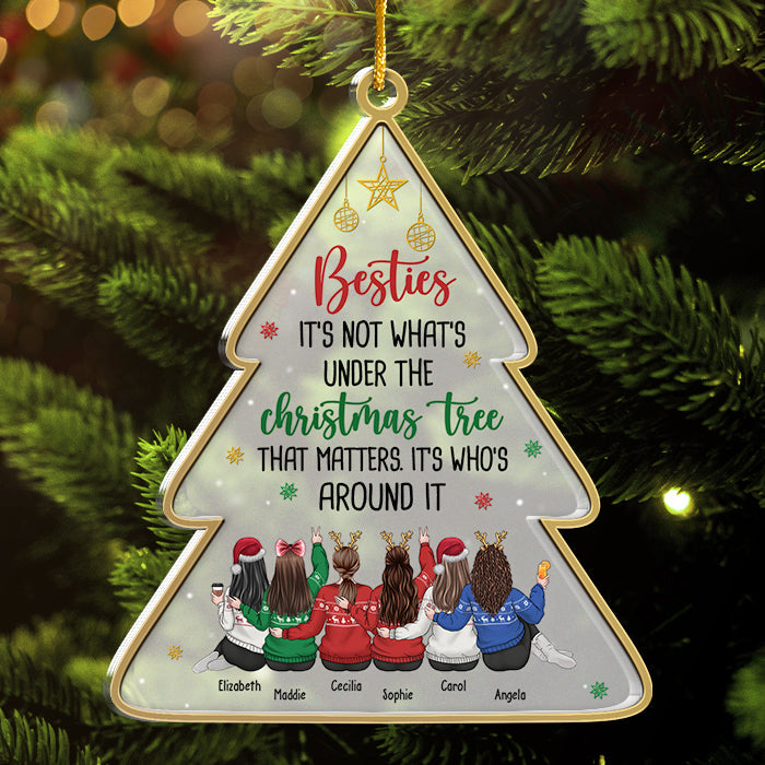Our Memories Are Countless Our Friendship Is Endless - Personalized Custom Christmas Tree Shaped Acrylic Christmas Ornament - Gift For Bestie, Best Friend, Sister, Birthday Gift For Bestie And Friend, Christmas Gift