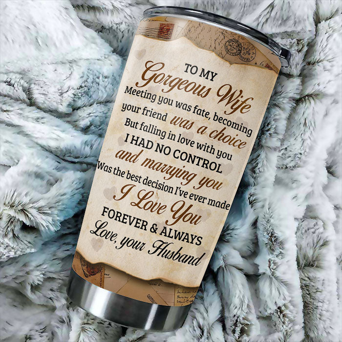 Meeting You Was Fate - Gift For Couples, Personalized Tumbler