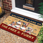 Land Of The Free & Furry - 4th Of July Funny Personalized Pet Decorative Mat (Cat & Dog)