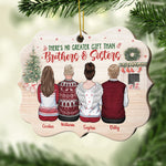 Brothers And Sisters Forever Linked Together - Personalized Custom Benelux Shaped Wood Christmas Ornament