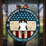 Where Cats Rule The Government - Funny Personalized Cat Door Sign