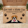 Os humanos só vivem aqui connosco Portuguese - Funny Personalized Pet Decorative Mat
