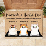 Bienvenido A Mi Casa Spanish - Funny Personalized Cat Decorative Mat (WT)