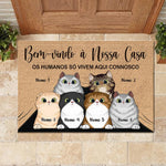Bem-Vindo À Minha Casa Portuguese - Funny Personalized Cat Decorative Mat