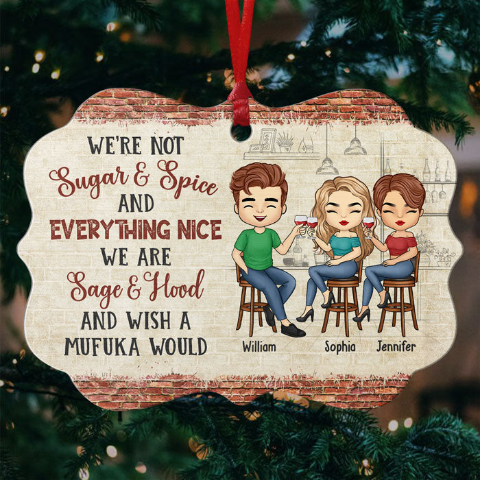 Hangovers Are Temporary Drunk Stories Are Forever - Bestie Personalized Custom Ornament - Aluminum Benelux Shaped - Christmas Gift For Best Friends, BFF, Sisters