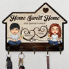 Home Sweet Home - Personalized Key Hanger, Key Holder - Gift For Couple, Husband Wife, Anniversary, Engagement, Wedding, Marriage Gift