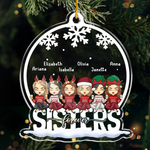 Besties Forever - Bestie Personalized Custom Ornament - Acrylic Snow Globe Shaped - Christmas Gift For Best Friends, BFF, Sisters